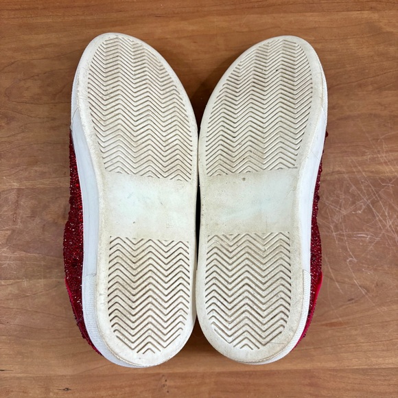 Blue by Betsey Johnson Sidny Red Rhinestone Embellished Platform Sneakers size 7 - Picture 10 of 16